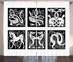 Tribal Abstract Animals Curtain