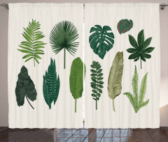 Vintage Botanic Image Curtain