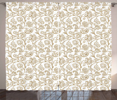 Floral Paisley Motif Curtain