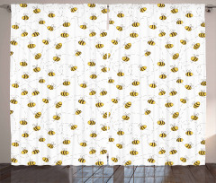 Simple Doodle Flying Bee Curtain