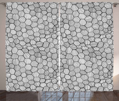 Sketch Hexagon Shapes Curtain