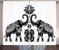 Elephants and Lotus Curtain