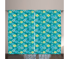 Exotic Blooming Flowers Curtain