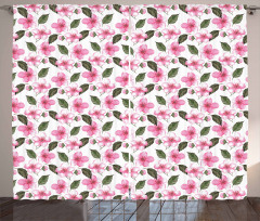 Watercolor Sakura Design Curtain