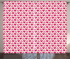 Pinkish Hearts Curtain