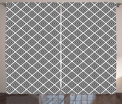Monochrome Boho Design Curtain