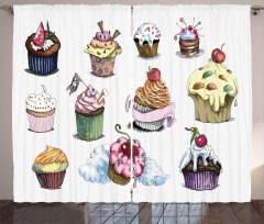 Yummy Cupcake Medley Curtain