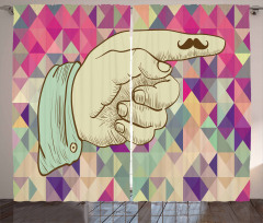Human Hand Mustache Curtain