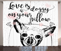 Love Dogs Grungy Curtain