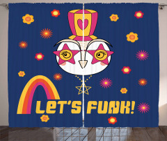 Cartoon Owl Funky Curtain