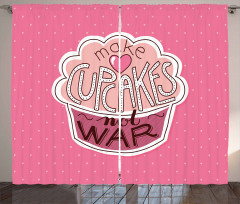 Make Cupcakes Dots Curtain