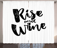 Rise and Wine Words Curtain