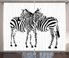 2 Zebras Silhouette Curtain