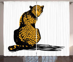 Sketch Leopard Shadow Curtain