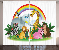 Animals Under Rainbow Curtain