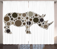 Rhino Dots Silhouette Curtain