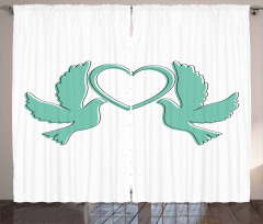 Doves and a Heart Curtain