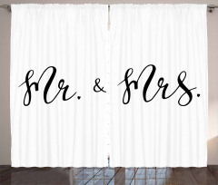 Mr and Mrs Text Curtain