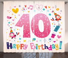 10 Years Kids Birthday Curtain
