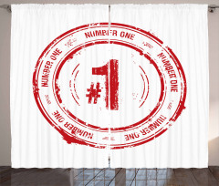 Number Grunge Stamp Curtain