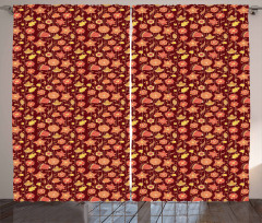 Fiery Flowers Concept Curtain