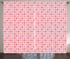 Pink Diamond Shape Curtain