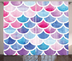 Pastel Mermaid Pattern Curtain