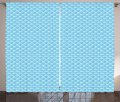 Retro Blue Ombre Curtain
