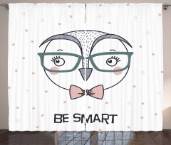 Cartoon Smart Owl Boy Curtain