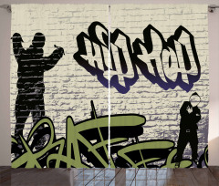 Grafitti Art on Walls Curtain