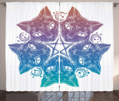 Cats Mandala Design Curtain