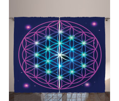 Ombre Flower of Life Curtain