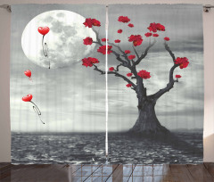 Romantic Full Moon Night Curtain
