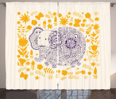 Floral Elephant Curtain