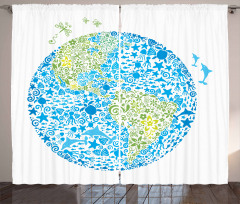 Planet Ecology Theme Curtain
