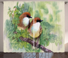 Pair of House Sparrow Curtain