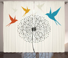 Dandelion and Swallows Curtain