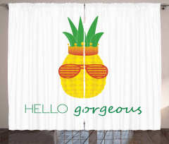 Doodle Pineapple Curtain