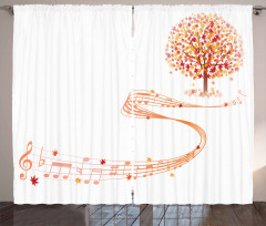 Music Sheet and Notes Curtain