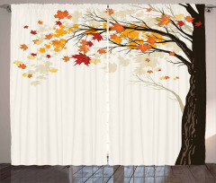 Semtember Maple Leaves Curtain