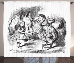 Alice and the Dodo Sketch Curtain