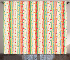 Hearts on Stripes Curtain