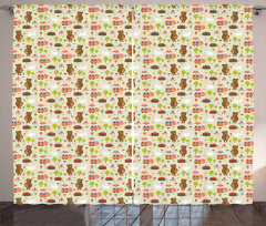 Happy Fun Forest Animals Curtain