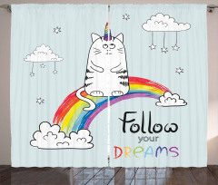 Follow Your Dreams Rainbow Curtain