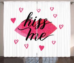 Grunge Hearts Lipstick Curtain