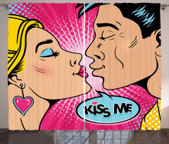 Young Pop Art Couple Curtain