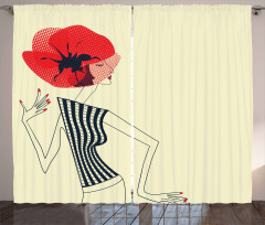 Doodle Girl Poppy Curtain
