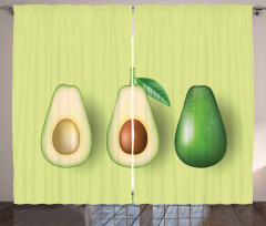 Realistic Half Avocado Curtain