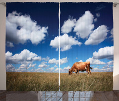 Cow Meadow Sky Clouds Curtain