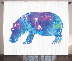Colorful Silhouette Form Curtain